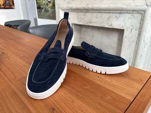 Vionic Uptown Loafer Navy Suede Slip-On Shoes